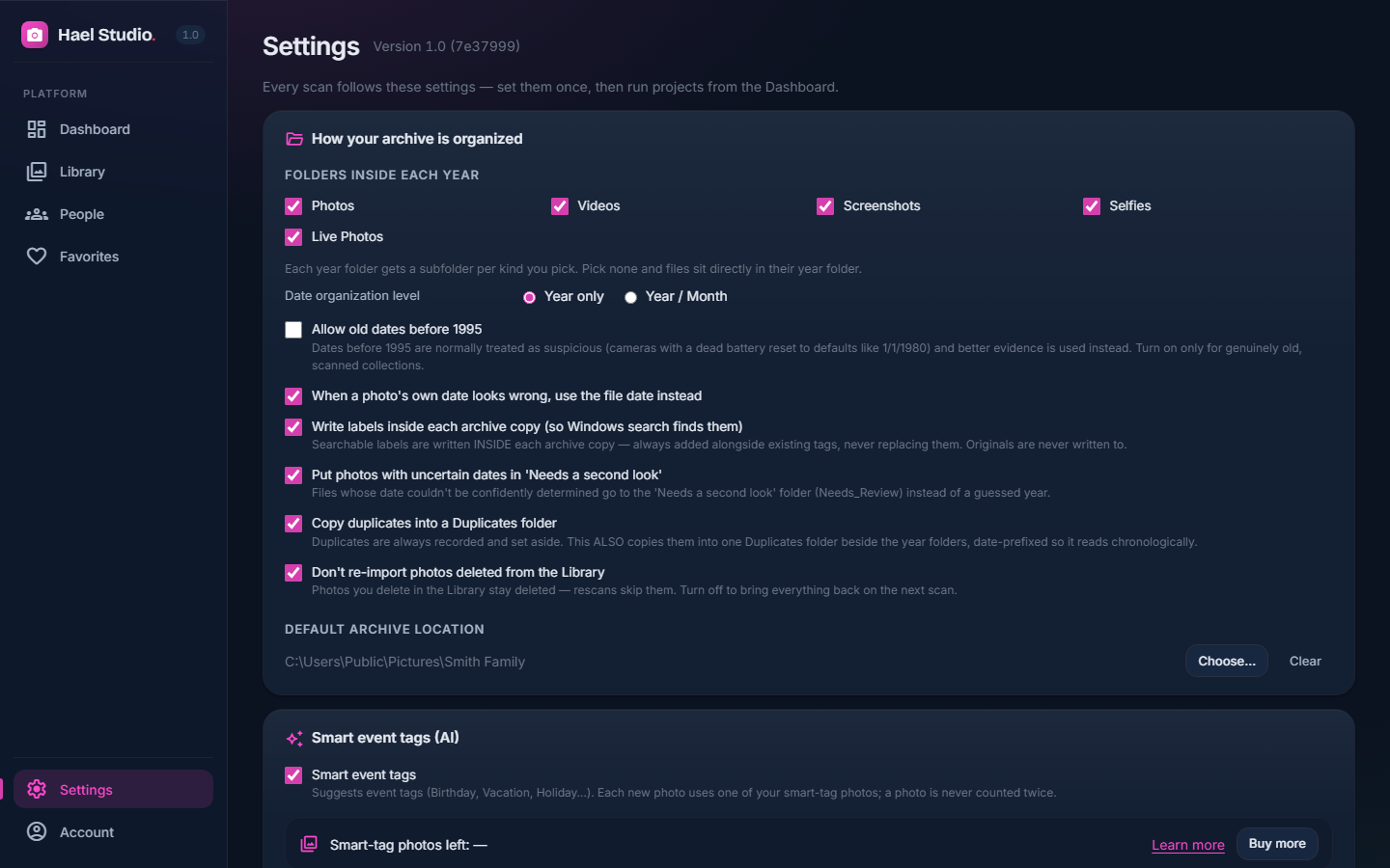 How your archive is organized