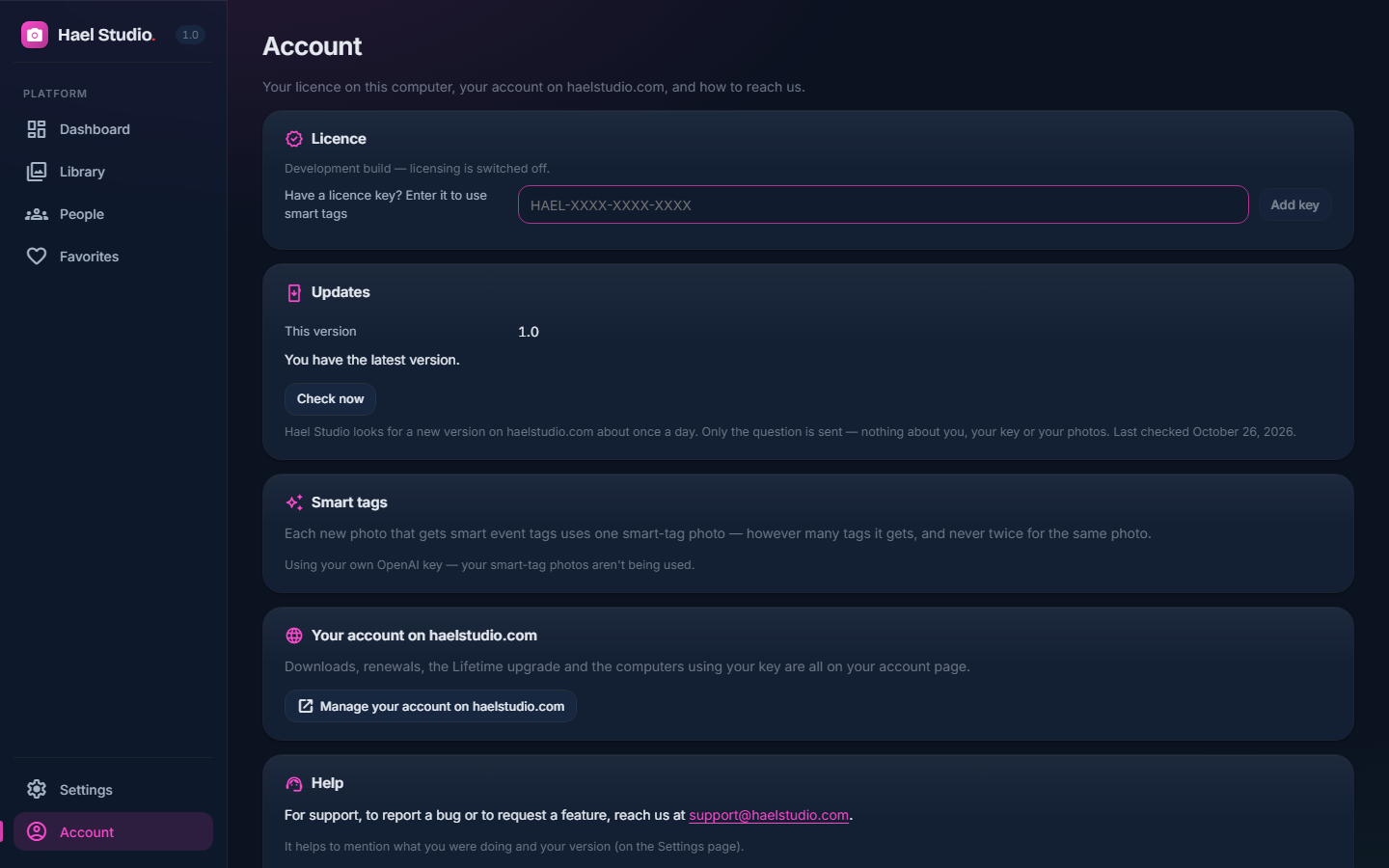 Your account