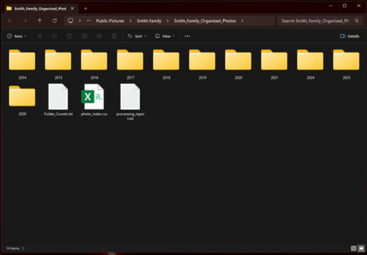 The finished archive in File Explorer